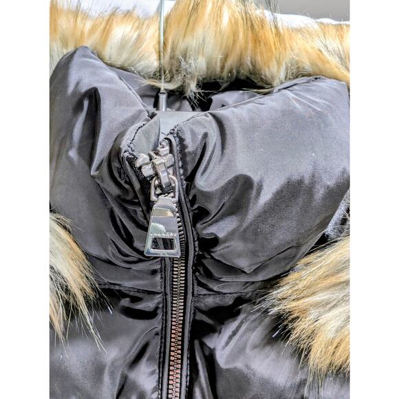 Laundry by Shelli Segal Black Faux Fur Puffer Coat – XS NWT - Picture 3 of 9